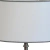 Carolin Oval Lampskärm 20cm Vit, Grått Band