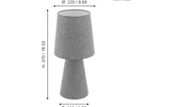 Carpara Bordslampa 47cm Grå