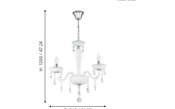 Carpento Kristallkrona 2-Arm 54cm Vit