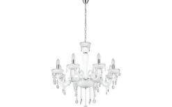 Carpento Kristallkrona 8-Arm 70cm Vit