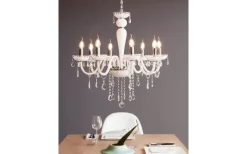 Carpento Kristallkrona 8-Arm 70cm Vit