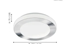 Carpi Plafond 30cm LED 3000K 11W Krom IP44