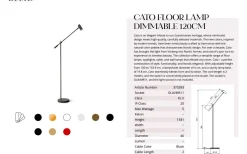 Cato Golvlampa 134cm LED GU4 Dimbar Mattsvart/Mässing