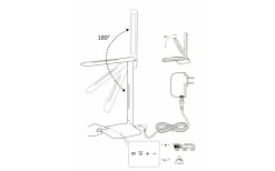 Caupo Skrivbordslampa 32cm LED 3000/5000/6500K 2,1W Vit
