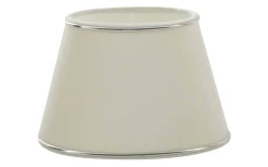 Chintz Oval Lampskärm 25cm Offwhite med Silverprofil