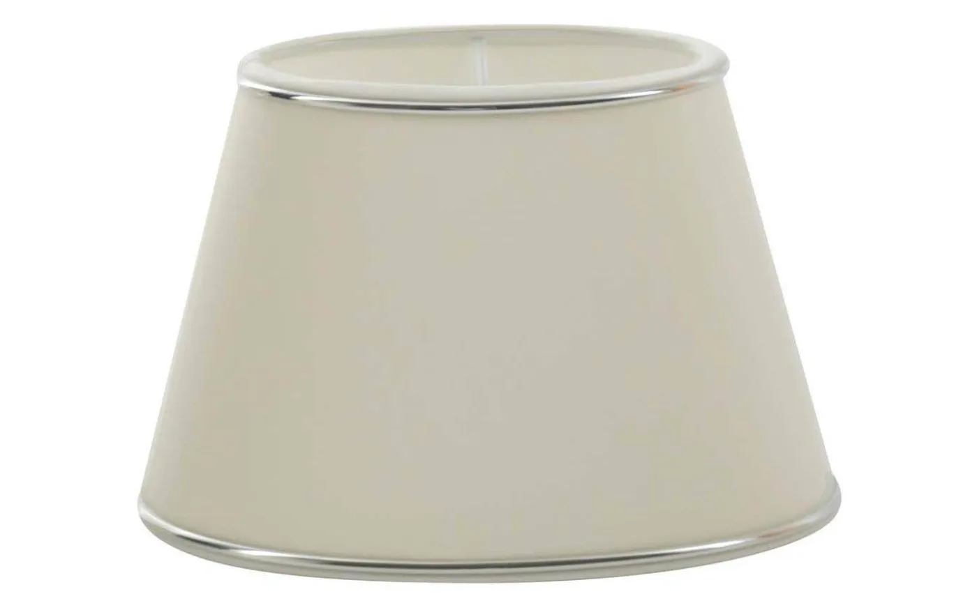 Chintz Oval Lampskärm 20cm Offwhite med Silverprofil