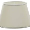 Chintz Oval Lampskärm 33cm Offwhite med Silverprofil