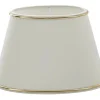 Chintz Oval Lampskärm 33cm Vit med Guldprofil