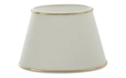 Chintz Oval Lampskärm 33cm Vit med Guldprofil