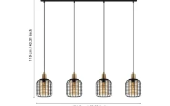 Chisle Taklampa 59cm Svart/Bärnsten