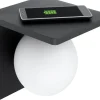 Cigle Vägglampa Opal + Qi-Laddning Svart