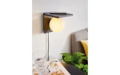 Cigle Vägglampa Opal + Qi-Laddning Svart