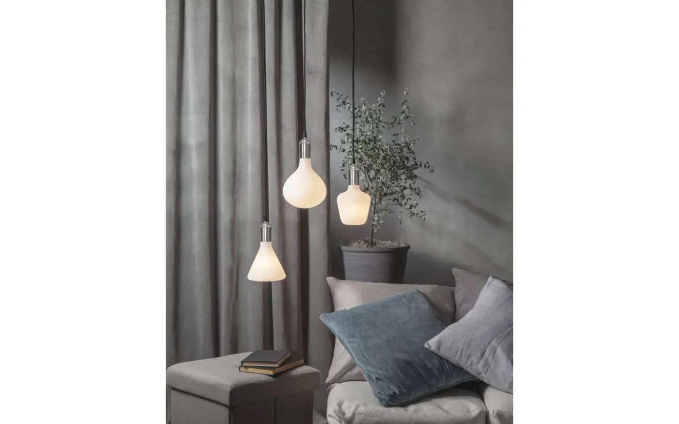 Classical Sladdställ Zink E27 3,5m Textilkabel