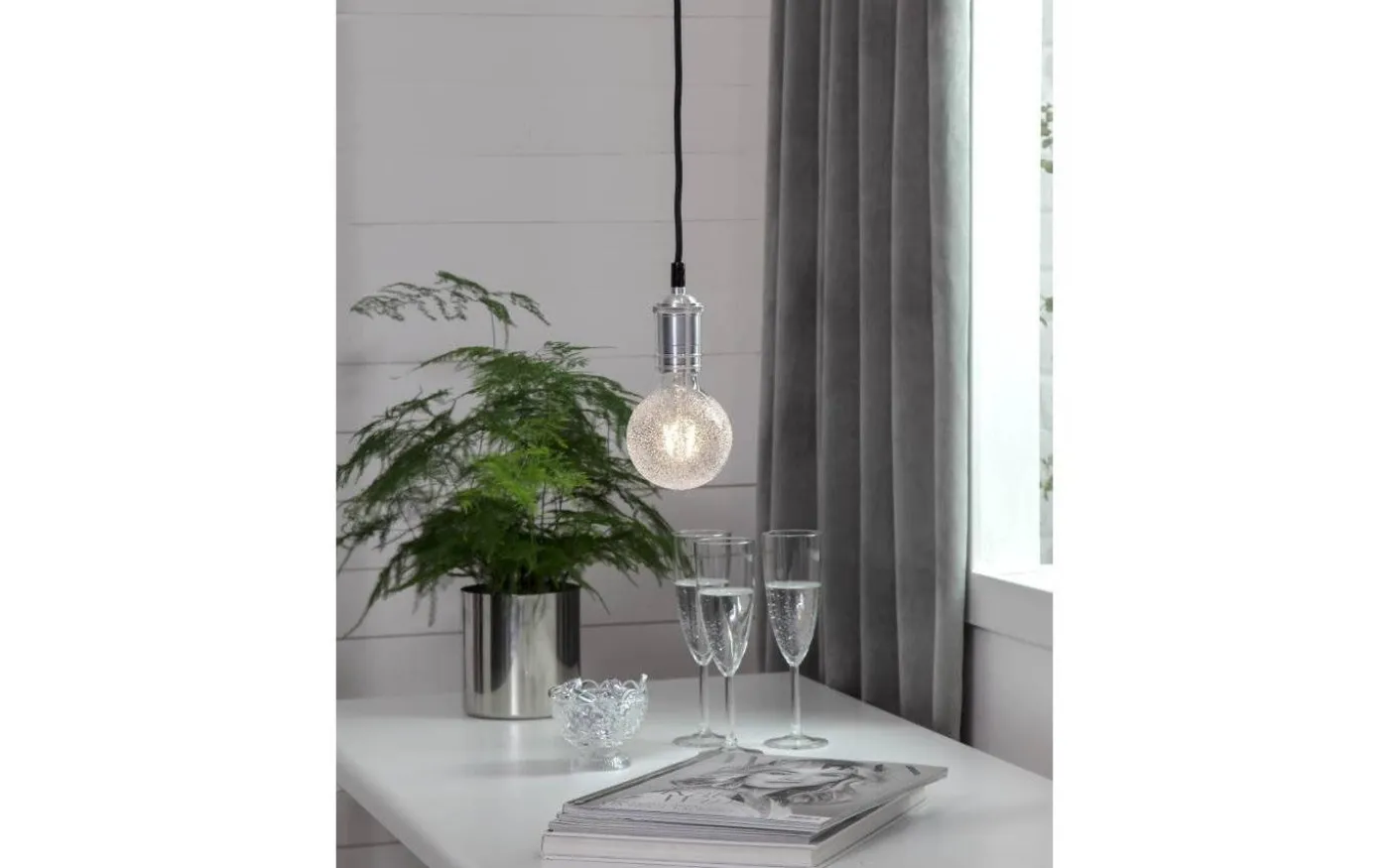 Classical Sladdställ Zink E27 3,5m Textilkabel