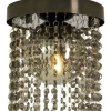 Claudia Plafond 20cm Svartkrom/Rök IP23