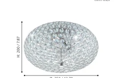 Clemente Kristallplafond 35cm Krom