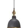 Cleveland Tak-/Fönsterlampa 23cm Grå/Mässing