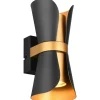 Coat Vägglampa 2xGU10 matt svart/guld