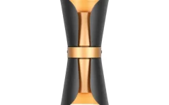 Coat Vägglampa 2xGU10 matt svart/guld
