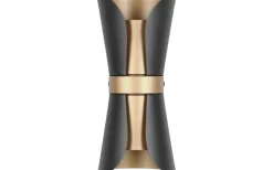 Coat Vägglampa 2xGU10 matt svart/guld