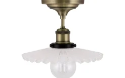 Cobbler Plafond 25cm E27 Antikmässing/Vit