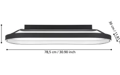 Codriales Plafond 79cm LED 3000K 27W Svart