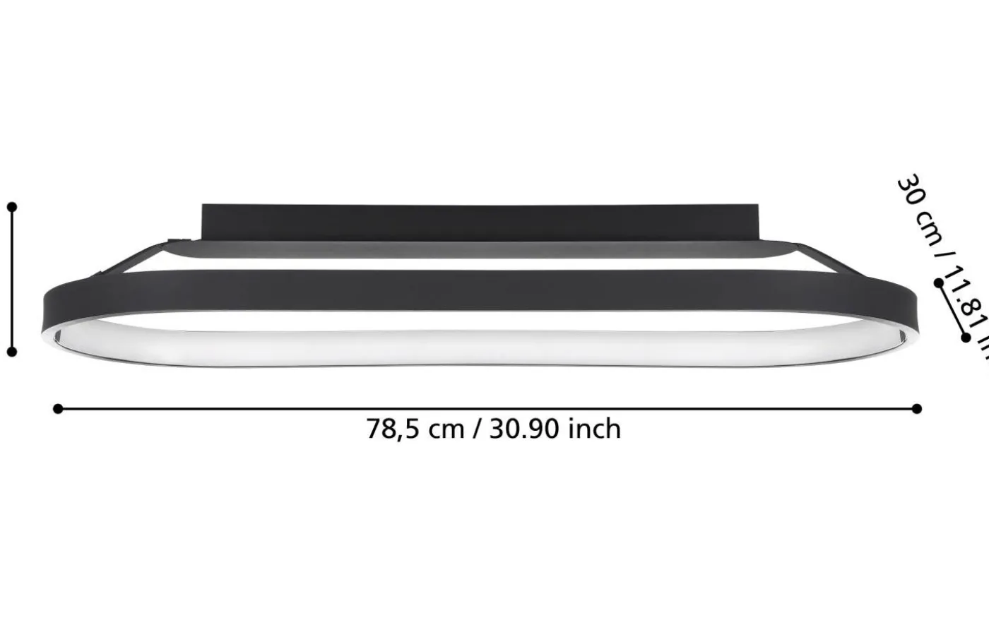 Codriales Plafond 79cm LED 3000K 27W Svart