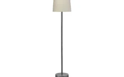 Columbus Golvlampa 131cm Råsilver med lampskärm Sofia Natur