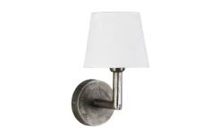 Columbus Vägglampa Råsilver med lampskärm Mia Lin Vit