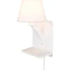 Comfort Vägglampa E14 mattvit med laddningsstation
