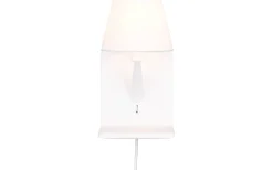 Comfort Vägglampa E14 mattvit med laddningsstation