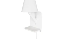 Comfort Vägglampa E14 mattvit med laddningsstation