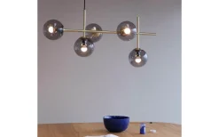 Como Taklampa 93cm Rök/Mässing