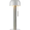 Costa Bordslampa 46cm Satin Nickel/Vit