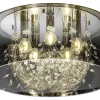 Crystal Plafond 50cm 5xE14 krom/rökfärgat glas