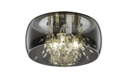 Crystal Plafond 35cm 3xE14 krom/rökfärgat glas