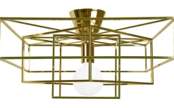 Cube Plafond 46cm E27 Mässing