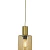 Cylinder Fönsterlampa 9cm Mässing/Amber