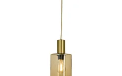 Cylinder Fönsterlampa 9cm Mässing/Amber