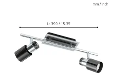 Davida Takspotlight 39cm GU10 LED 3000K 2x4,6W Nickel