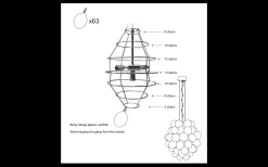 Deluxe Taklampa 64cm Konjak