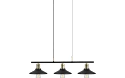 Disc 3 Taklampa 96cm 3xE27 Svart/Borstad Mässing