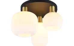 Diva Plafond 3-delad E27 matt mässing/vit