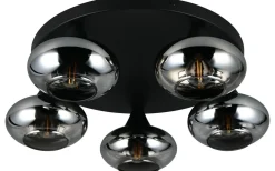 Divina Plafond 5-delad E14 matt svart/rökfärgad