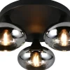 Divina Plafond 3-delad E14 matt svart/rökfärgad
