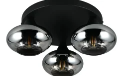 Divina Plafond 3-delad E14 matt svart/rökfärgad