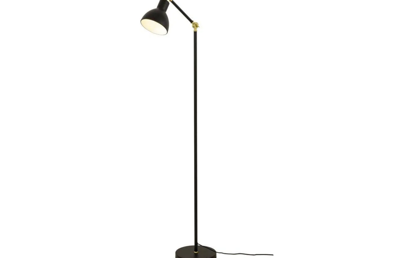 Dublin Golvlampa 140cm Svart/Matt Mässing