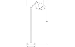 Dublin Golvlampa 140cm Svart/Matt Mässing