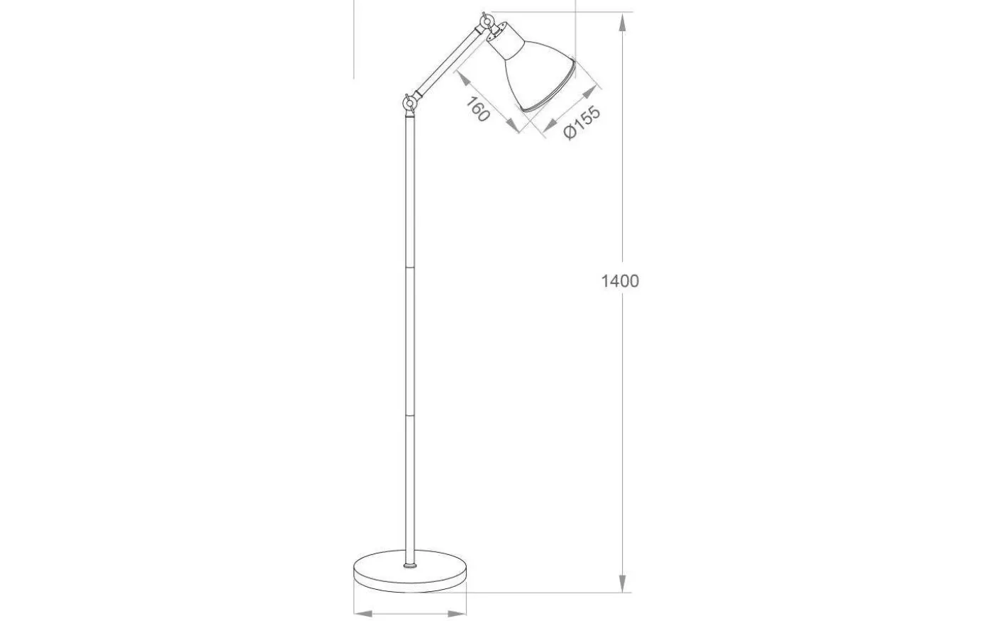 Dublin Golvlampa 140cm Svart/Matt Mässing