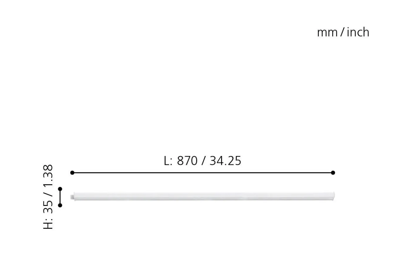 Dundry Bänkbelysning 87cm LED 4000K 9W Vit
